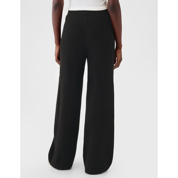 New Gap Large Pants CashSoft Shaker-Stitch Sweater Black Cotton Wide Leg Pull On - Picture 4 of 16